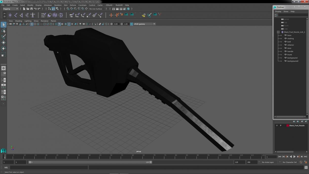 Black Fuel Nozzle 3D