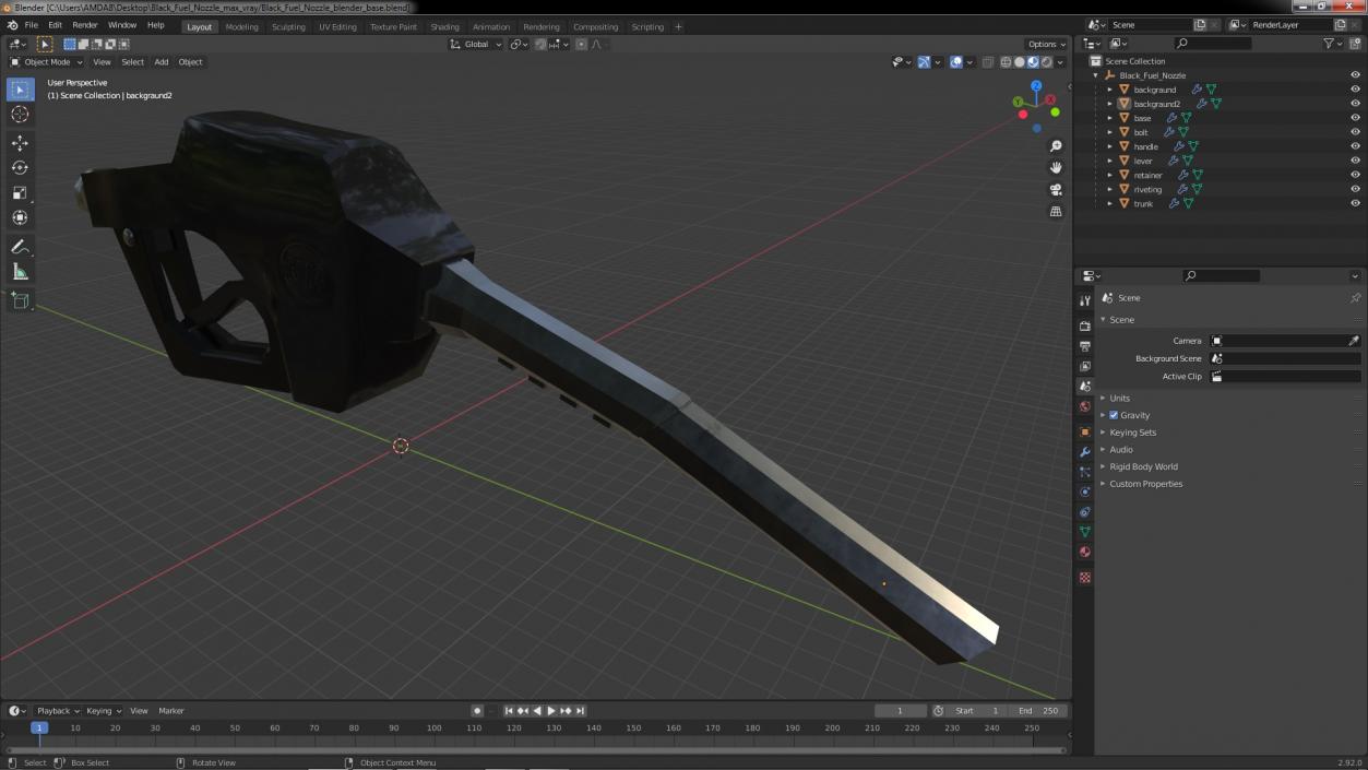 Black Fuel Nozzle 3D