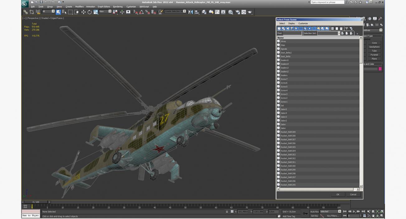 3D Russian Attack Helicopter Mil Mi-24B