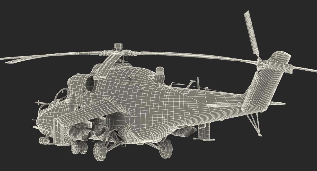 3D Russian Attack Helicopter Mil Mi-24B