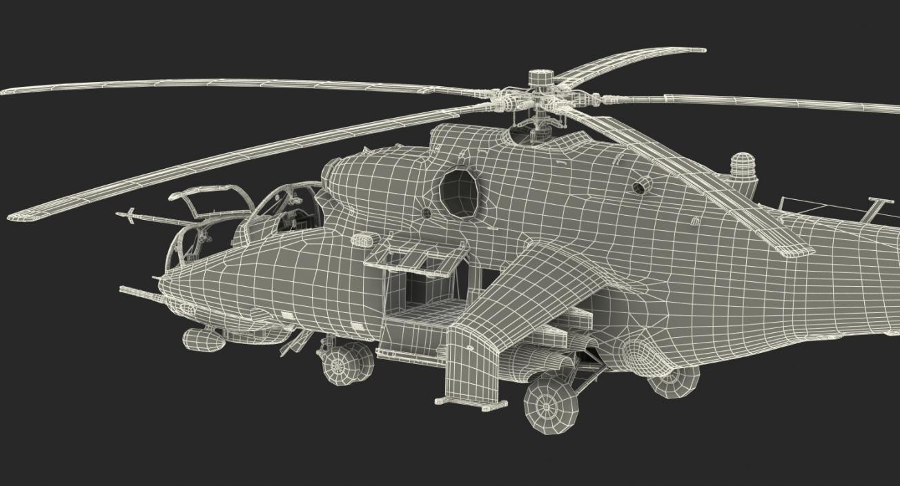 3D Russian Attack Helicopter Mil Mi-24B