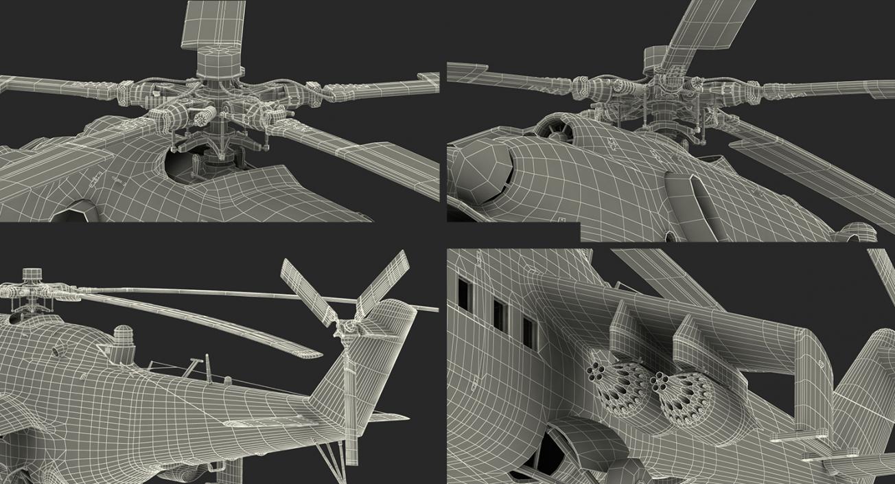 3D Russian Attack Helicopter Mil Mi-24B