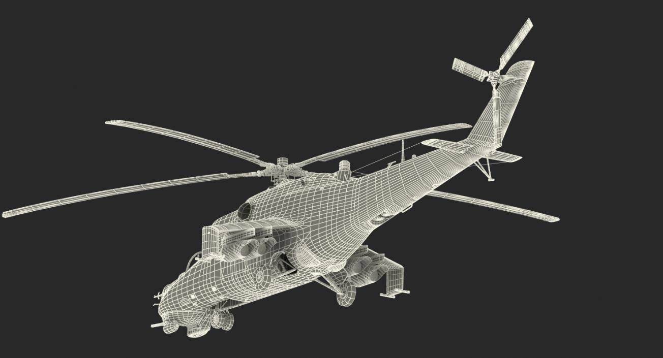 3D Russian Attack Helicopter Mil Mi-24B