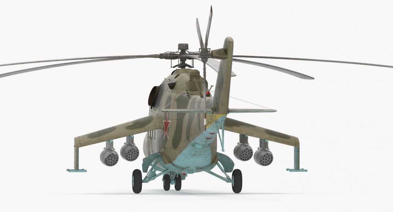 3D Russian Attack Helicopter Mil Mi-24B