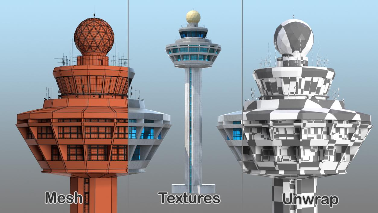 3D Changi Airport Control Tower model