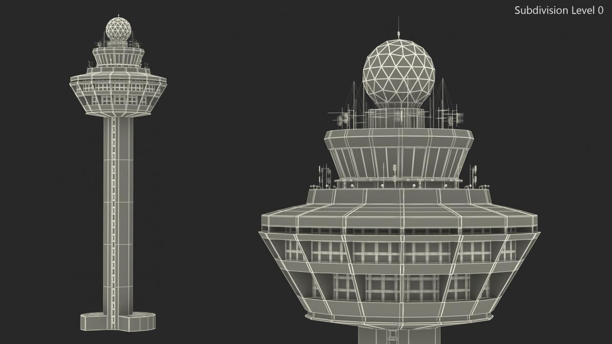 3D Changi Airport Control Tower model