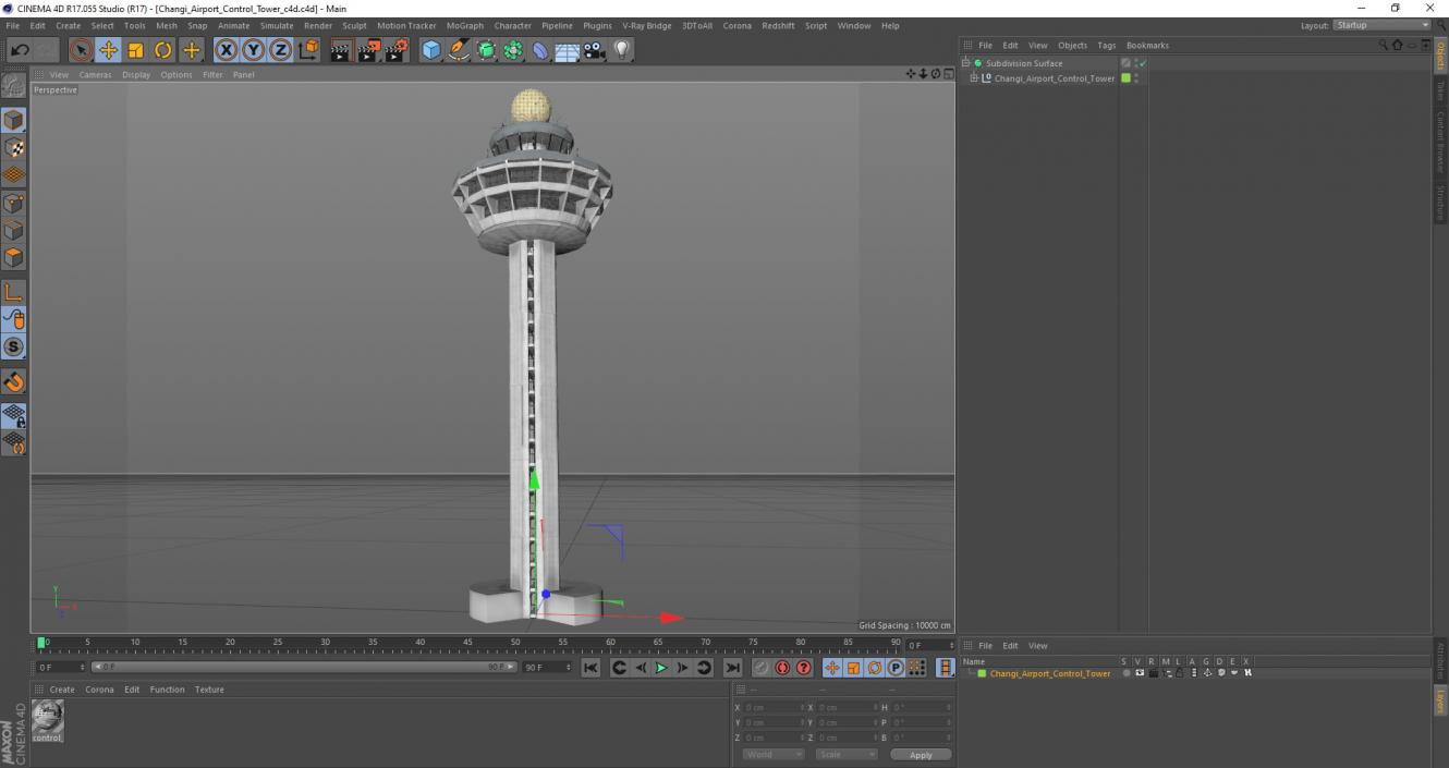 3D Changi Airport Control Tower model