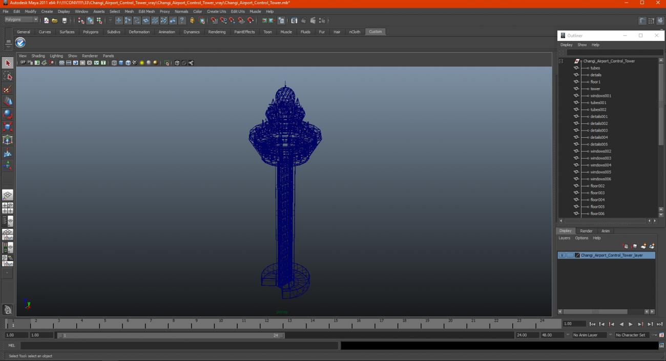 3D Changi Airport Control Tower model