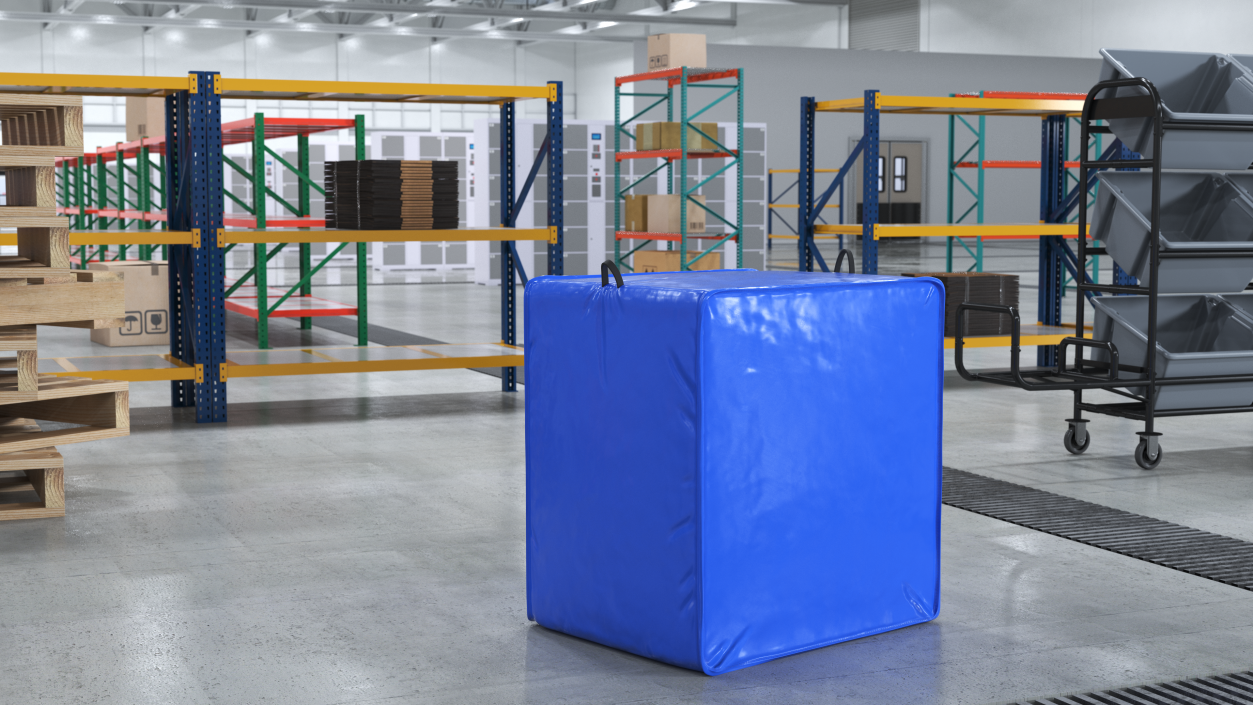 Insulated Pallet Cover Blue 3D