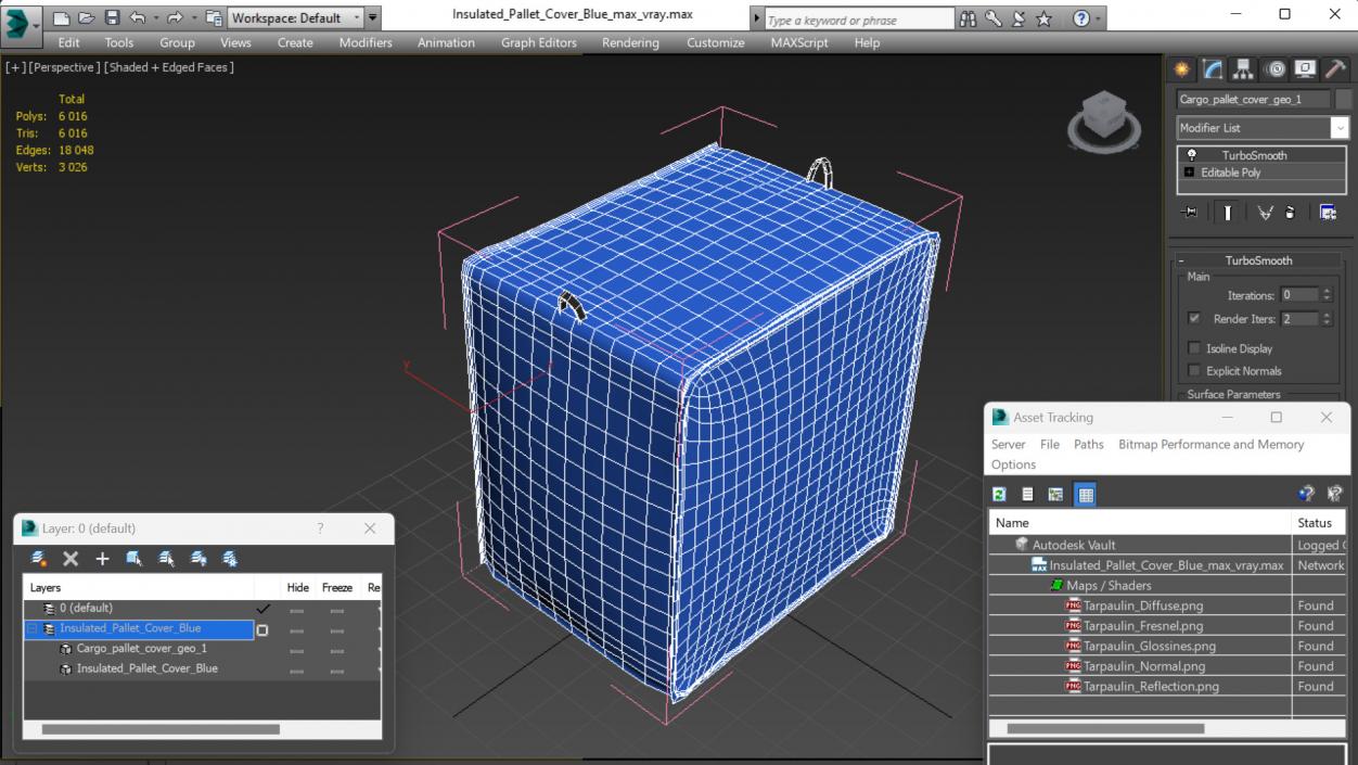 Insulated Pallet Cover Blue 3D