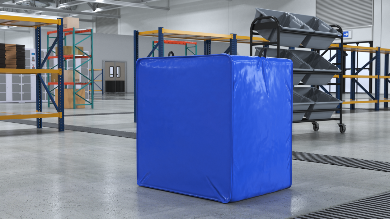 Insulated Pallet Cover Blue 3D