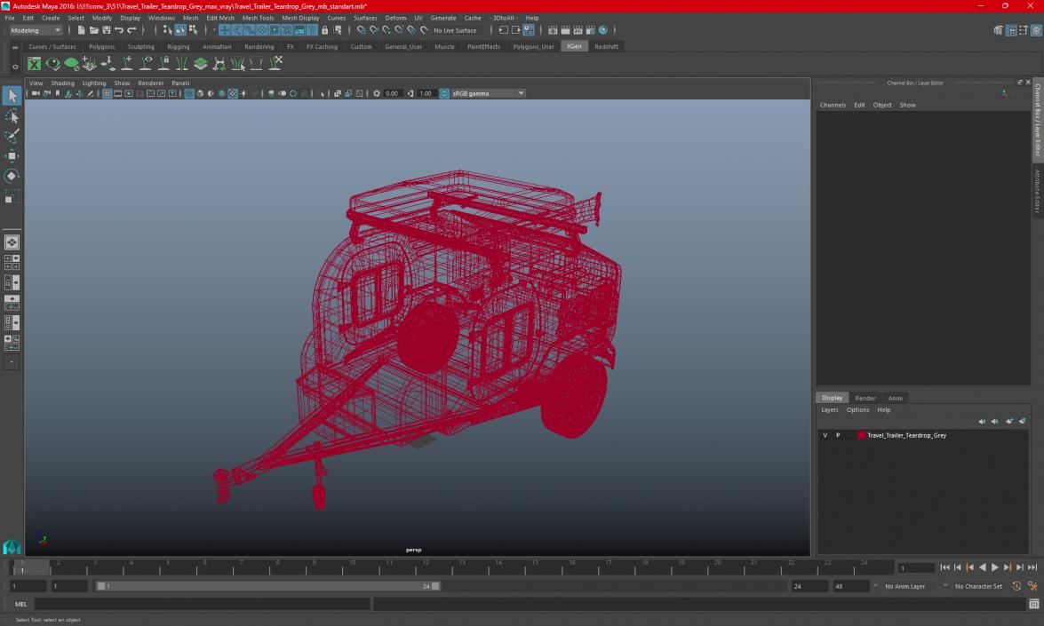 Trailer Teardrop Black 2 3D model