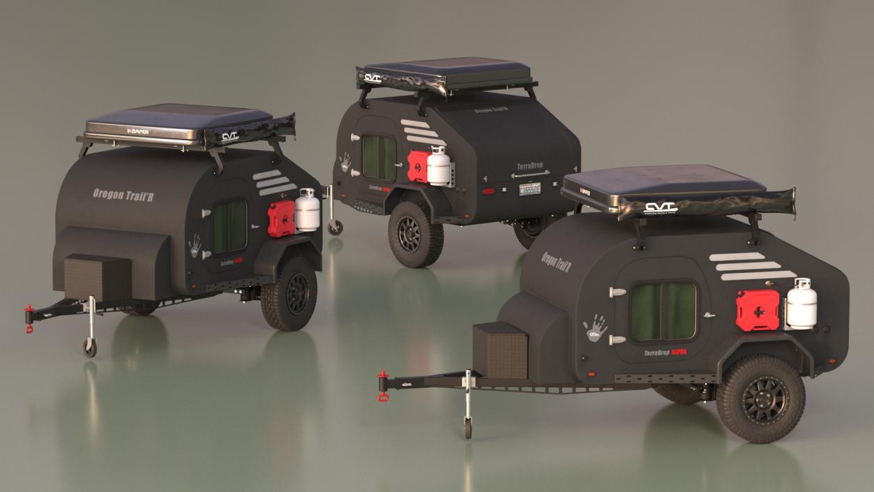 Trailer Teardrop Black 2 3D model