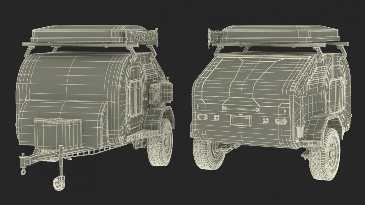 Trailer Teardrop Black 2 3D model