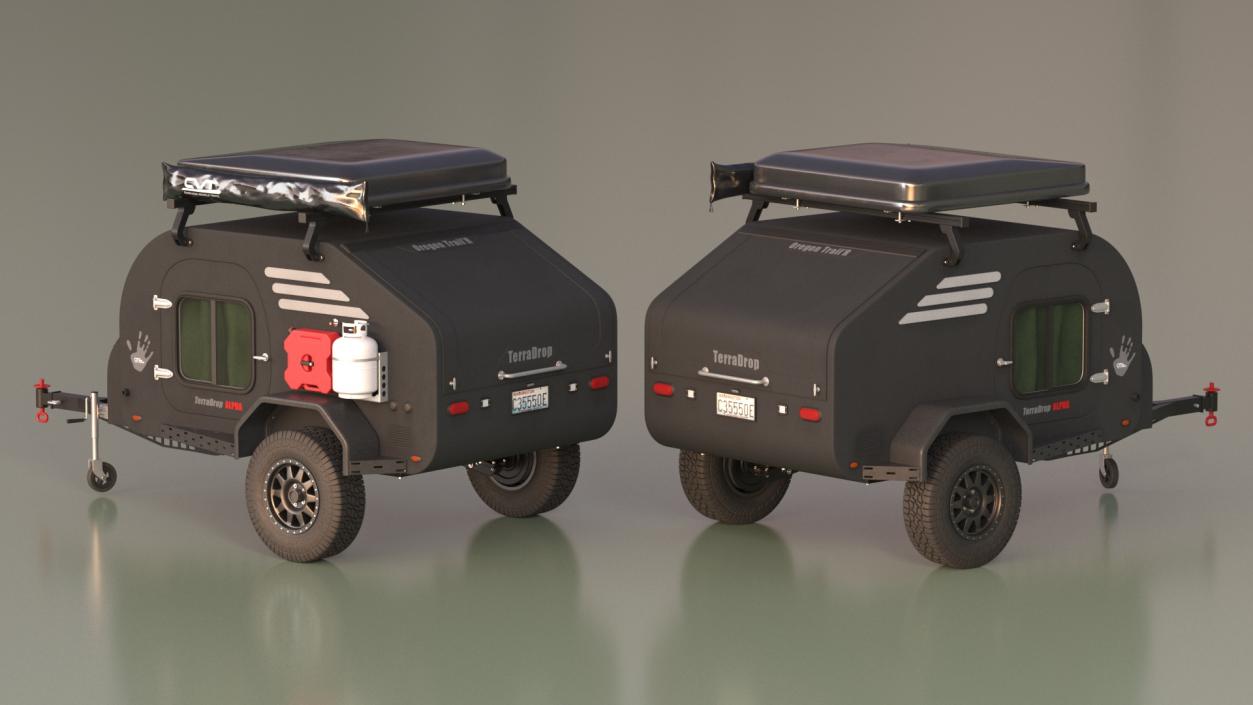 Trailer Teardrop Black 2 3D model