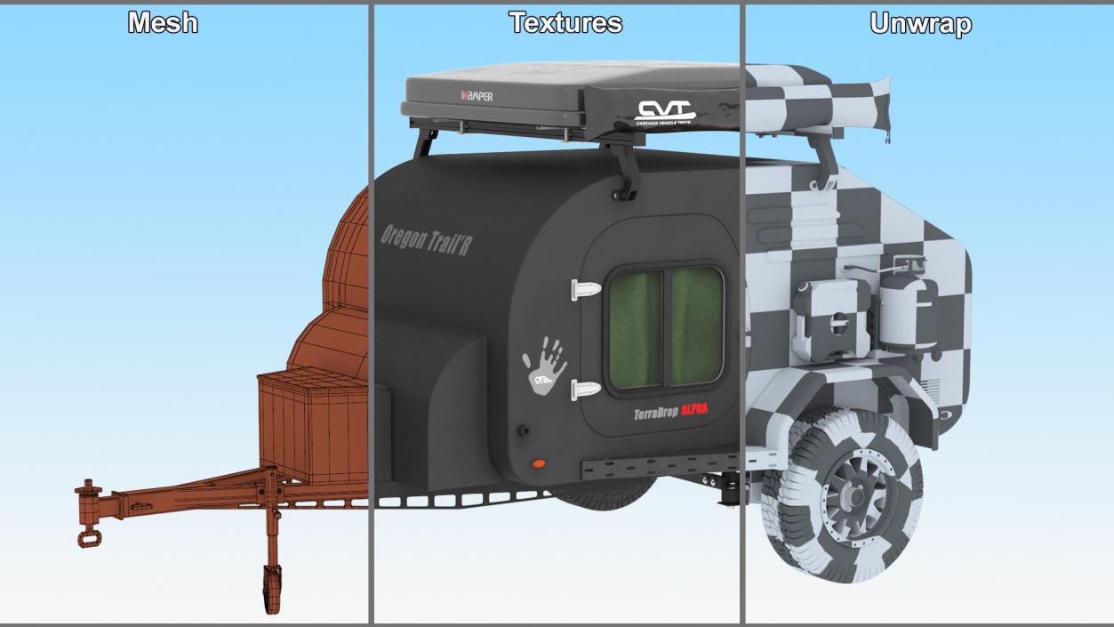 Trailer Teardrop Black 2 3D model