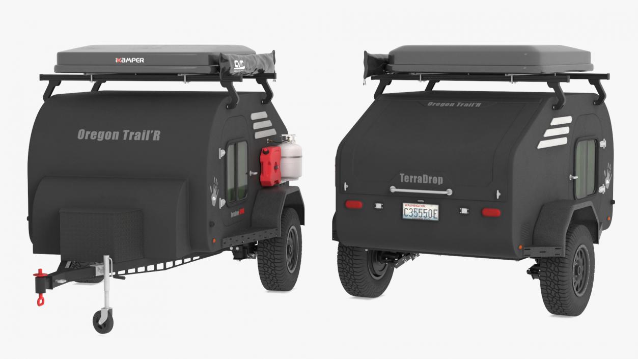 Trailer Teardrop Black 2 3D model