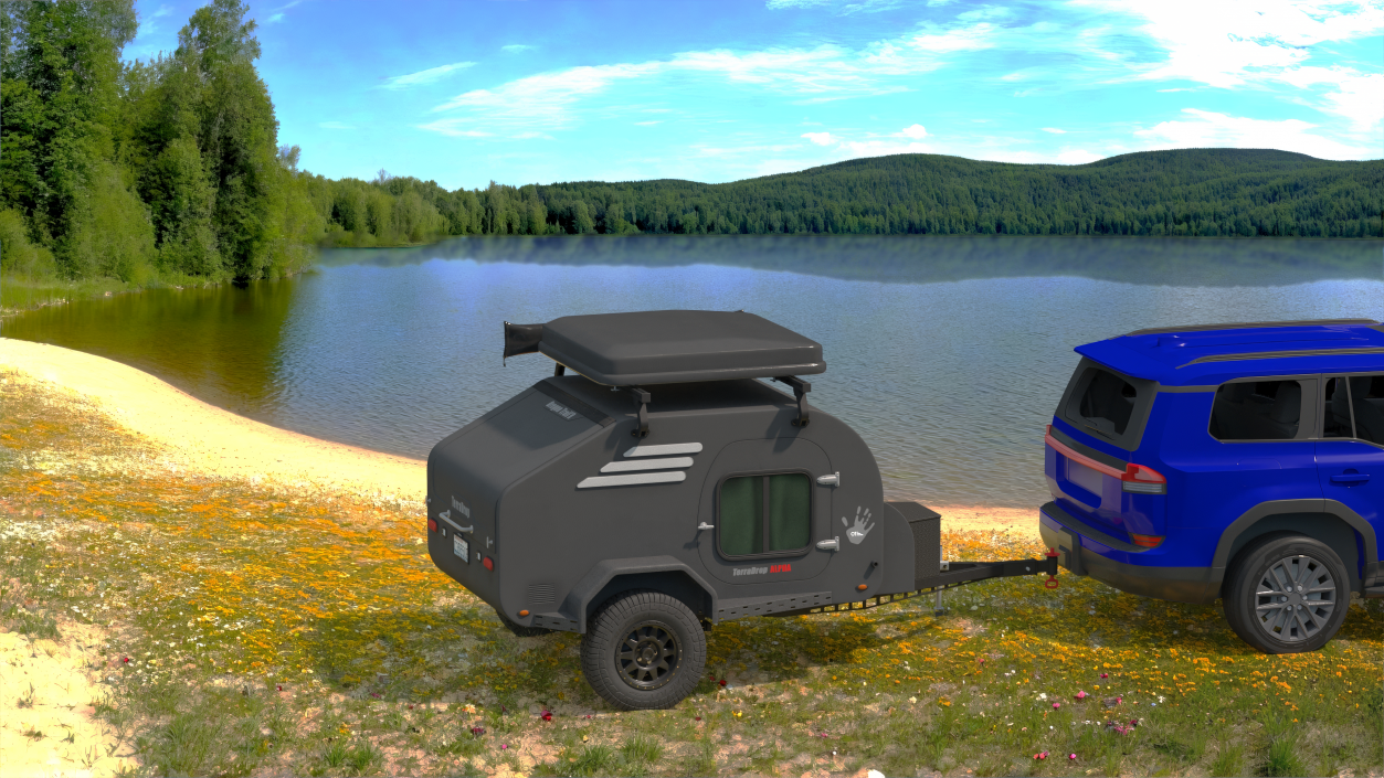 Trailer Teardrop Black 2 3D model