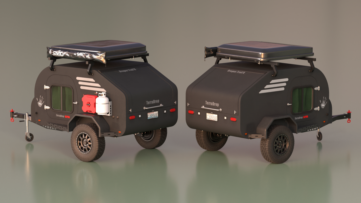 Trailer Teardrop Black 2 3D model