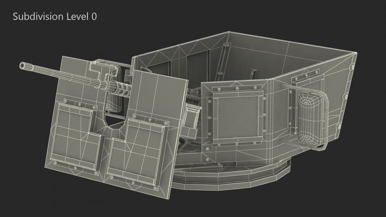 3D Armored Vehicle Tower with Machine Gun model