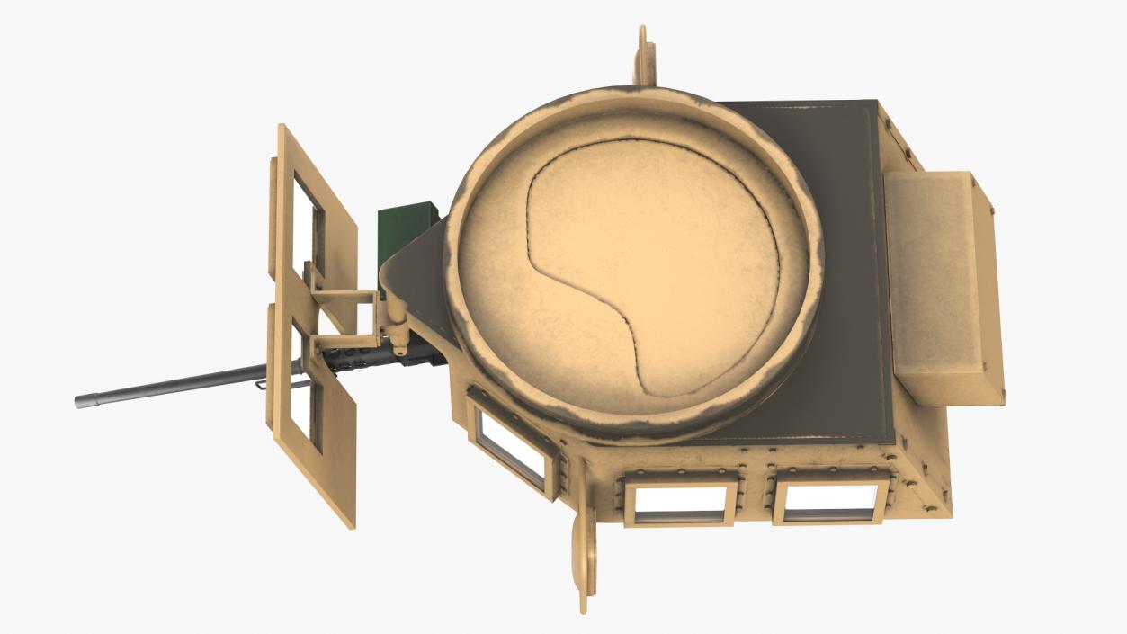 3D Armored Vehicle Tower with Machine Gun model