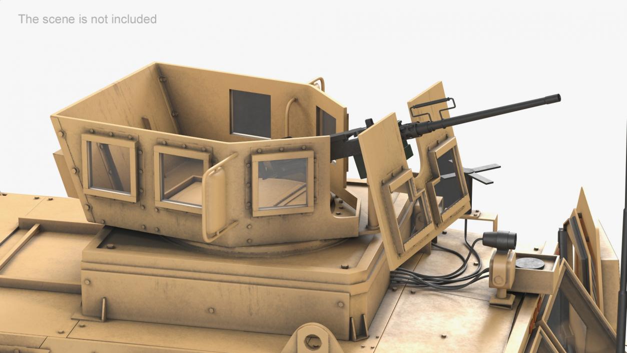 3D Armored Vehicle Tower with Machine Gun model