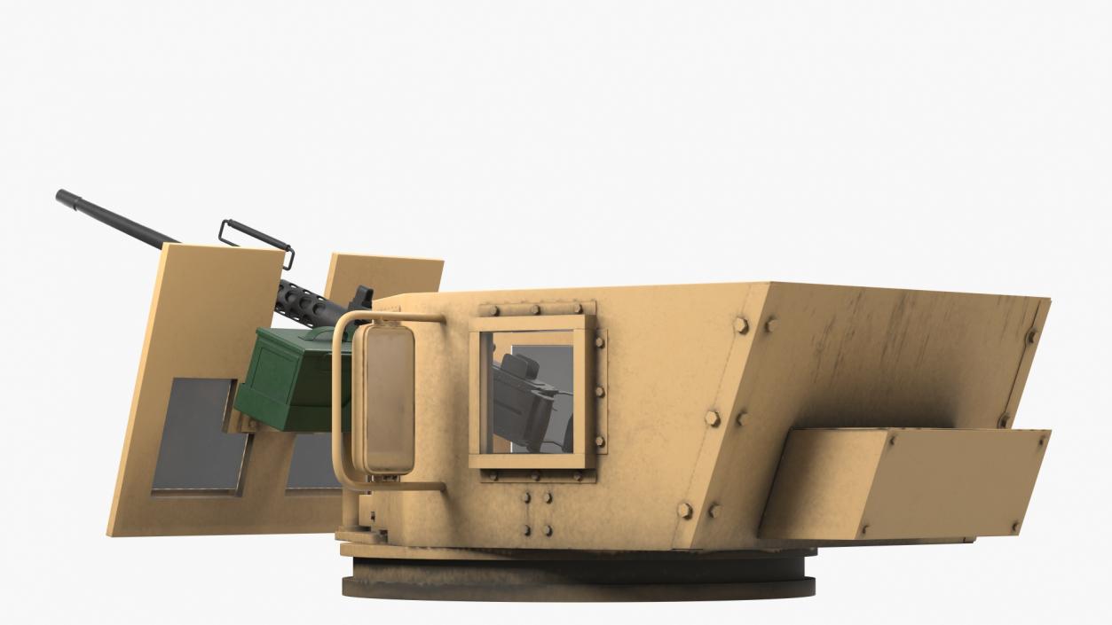 3D Armored Vehicle Tower with Machine Gun model