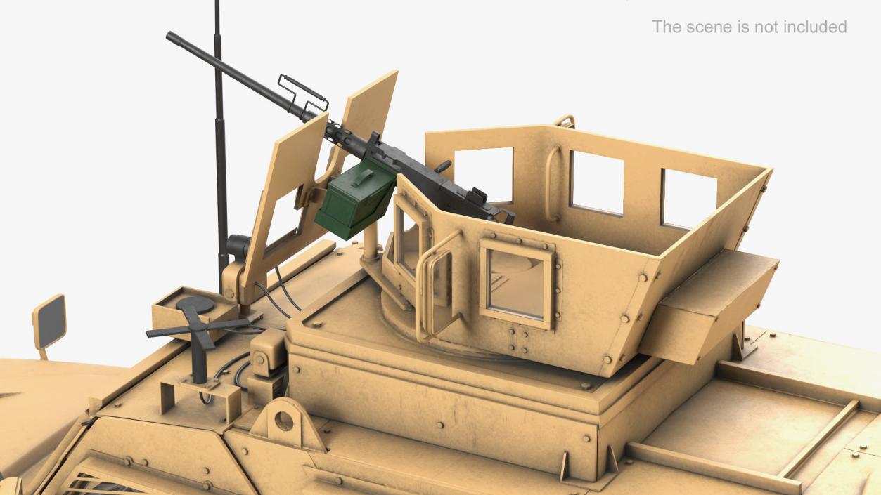 3D Armored Vehicle Tower with Machine Gun model