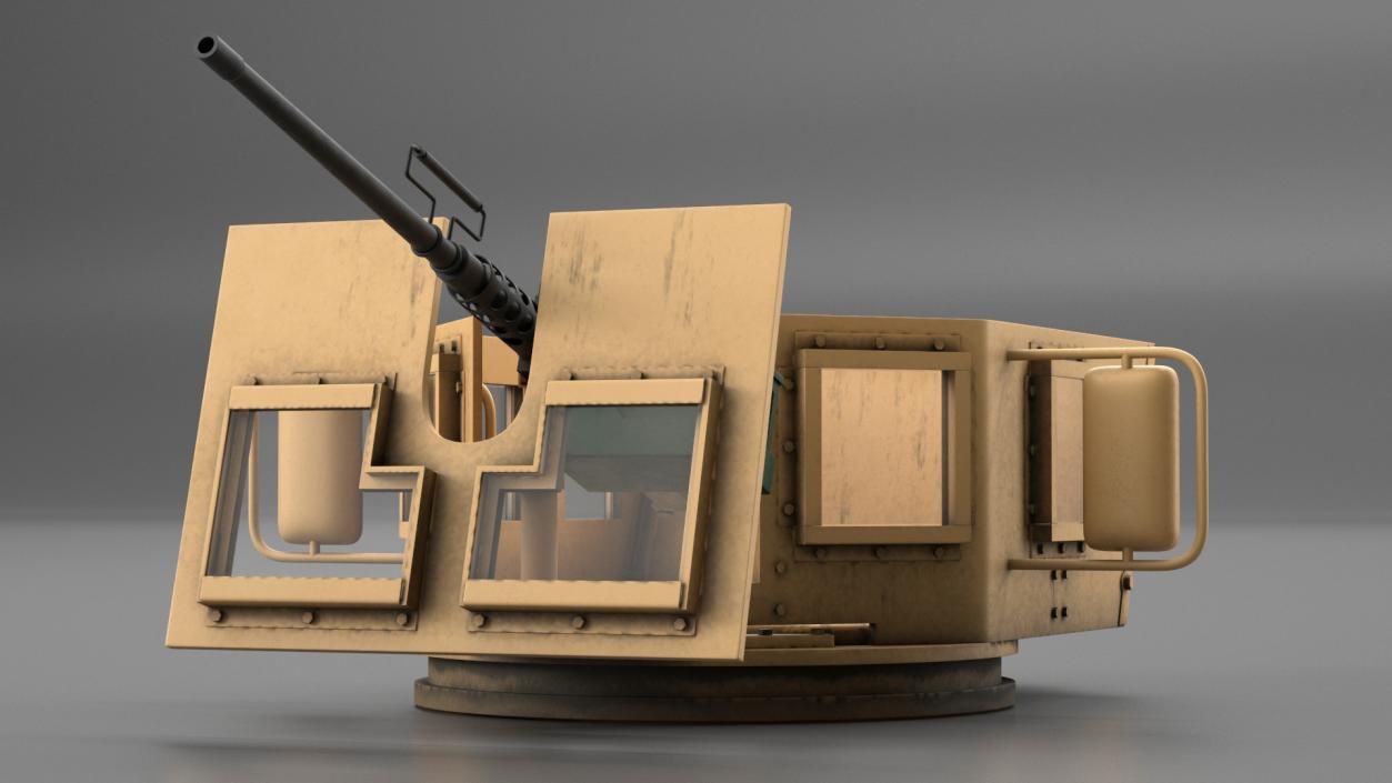 3D Armored Vehicle Tower with Machine Gun model