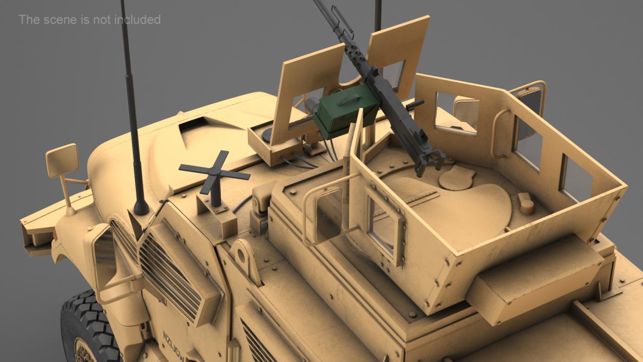 3D Armored Vehicle Tower with Machine Gun model