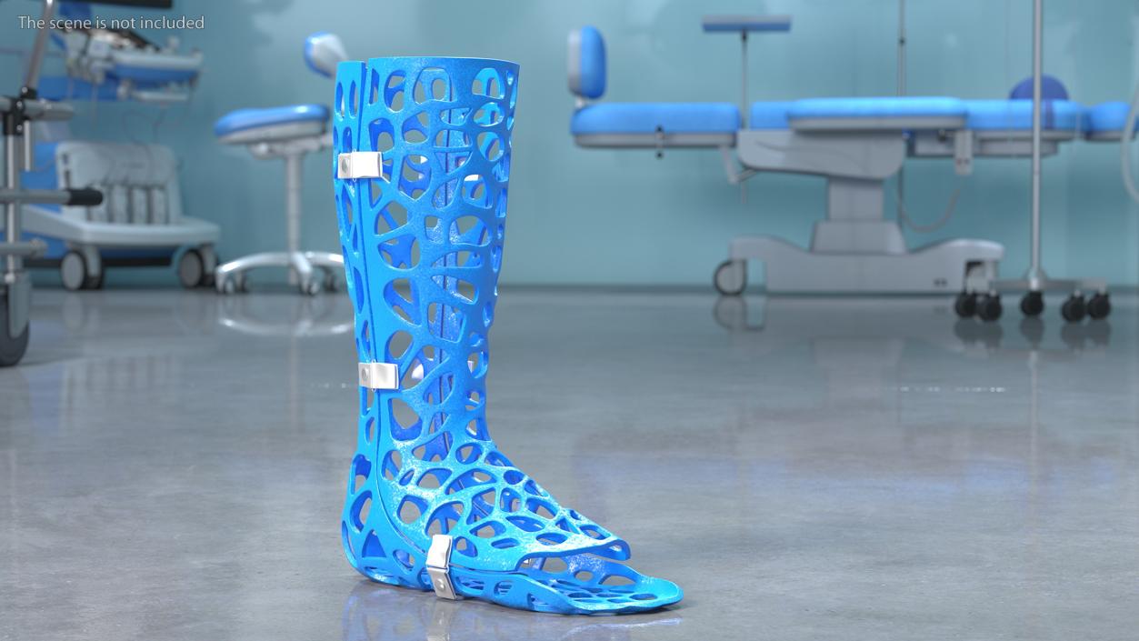 3D -Printed Orthopedic Cast Leg Blue model