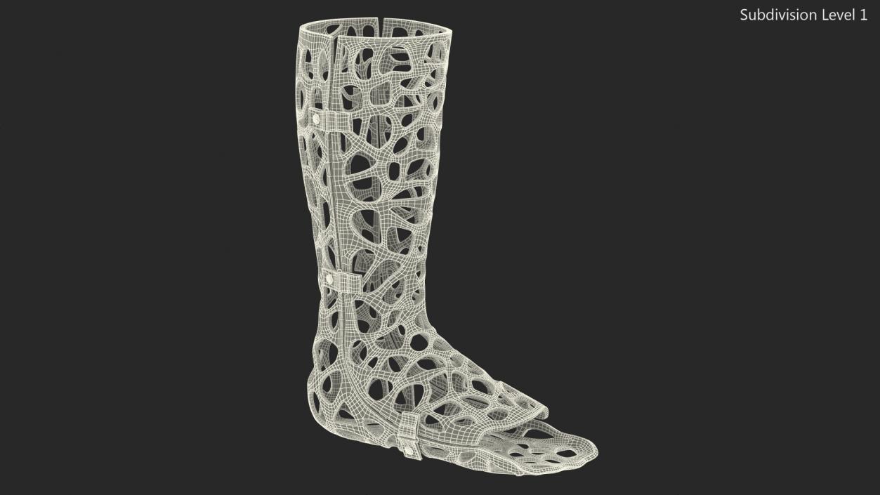 3D -Printed Orthopedic Cast Leg Blue model