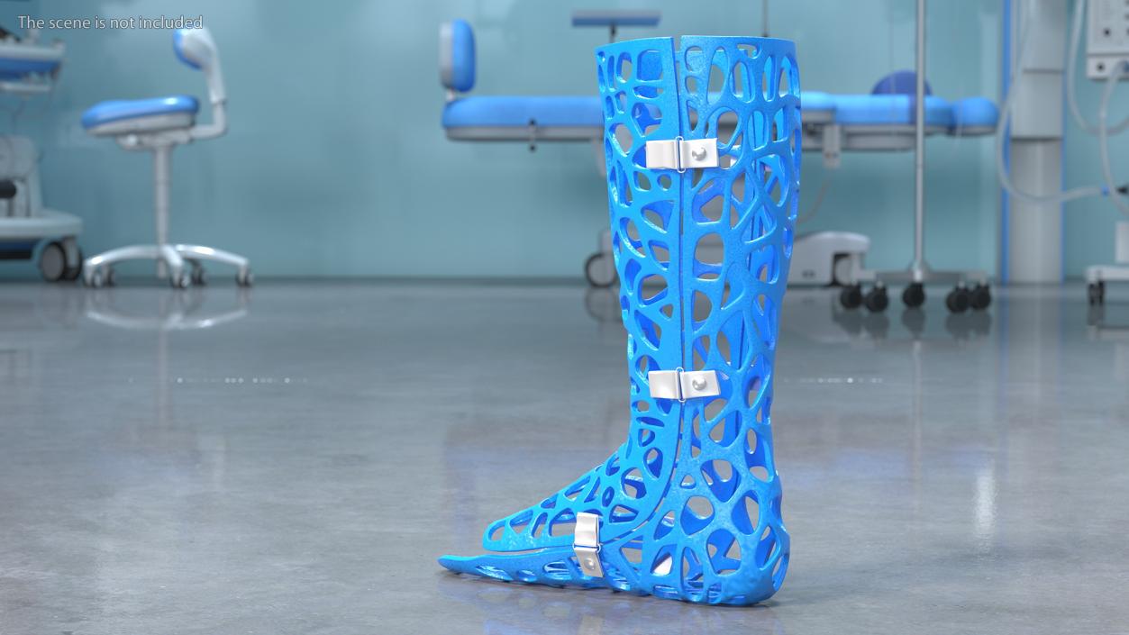 3D -Printed Orthopedic Cast Leg Blue model