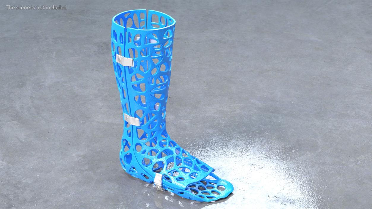 3D -Printed Orthopedic Cast Leg Blue model