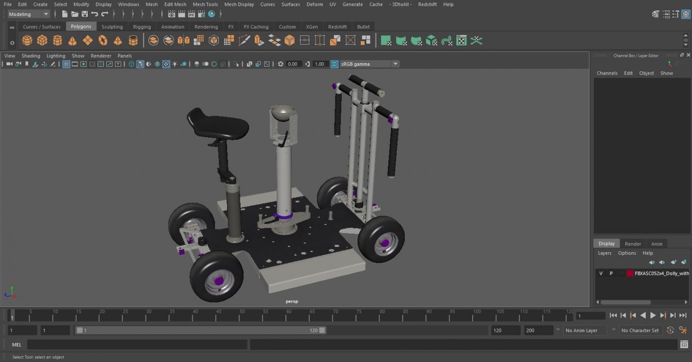 4x4 Dolly with Seat 3D model