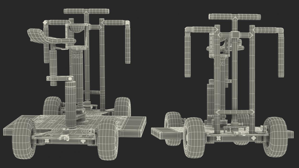 4x4 Dolly with Seat 3D model