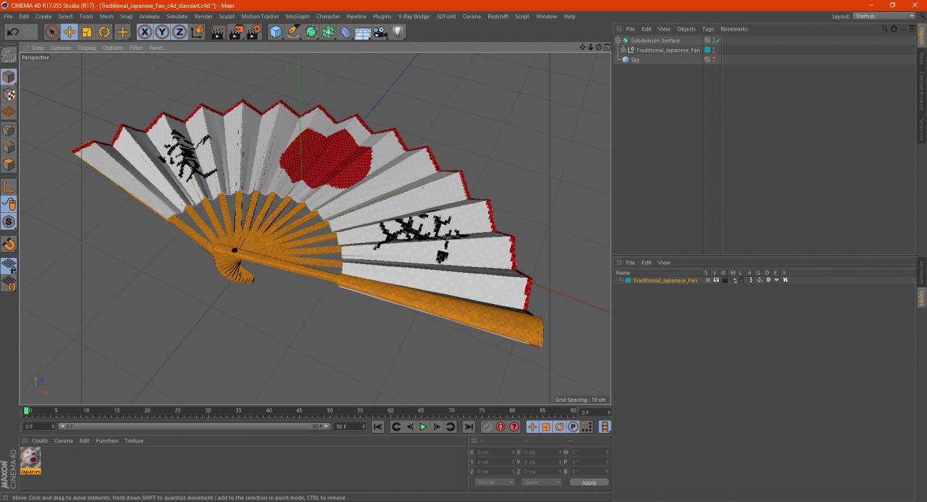 Traditional Japanese Fan 3D model