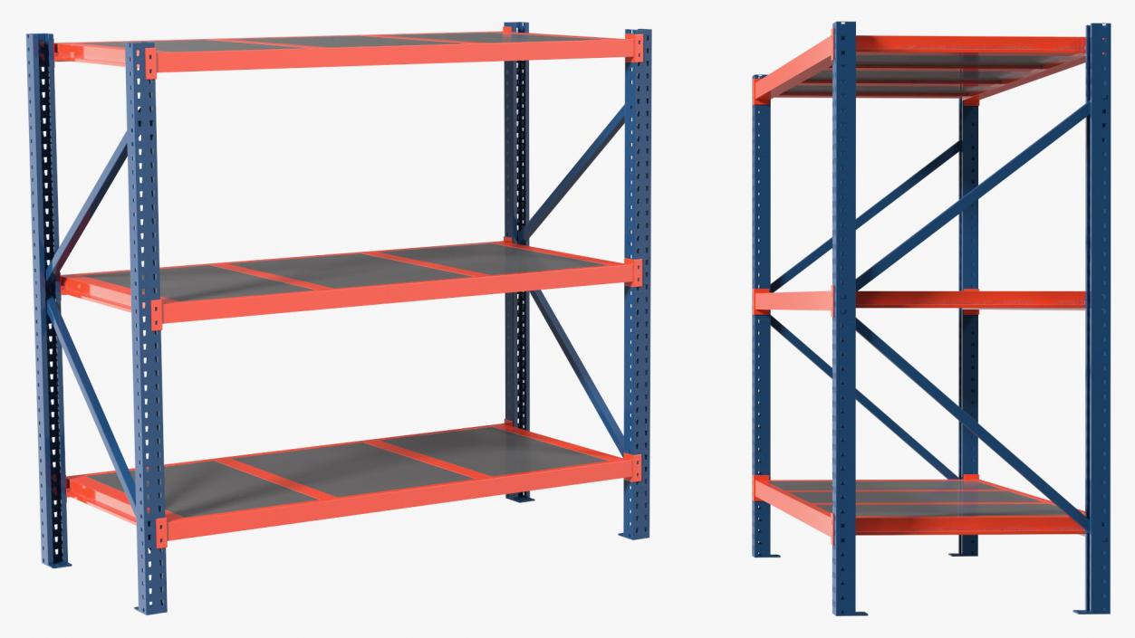 Mild Steel Industrial Storage Rack 3D model