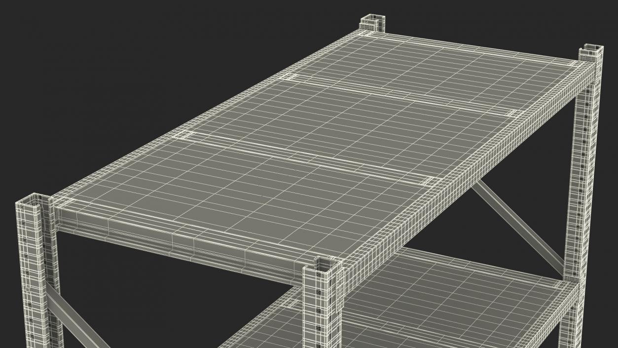 Mild Steel Industrial Storage Rack 3D model