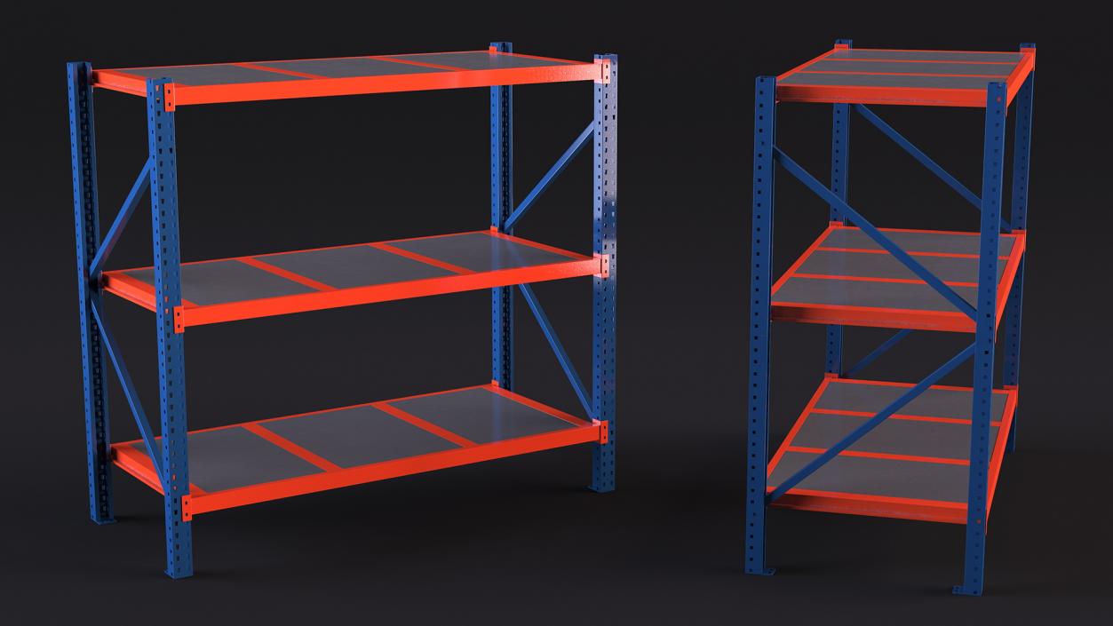 Mild Steel Industrial Storage Rack 3D model