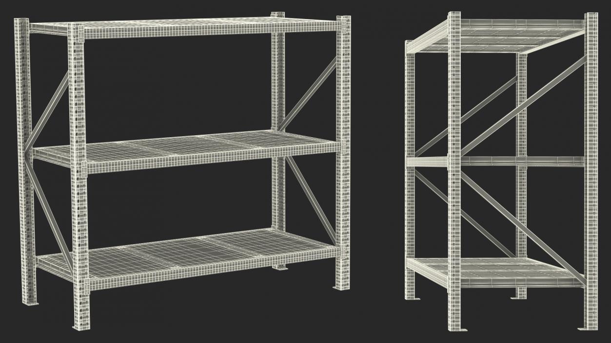 Mild Steel Industrial Storage Rack 3D model