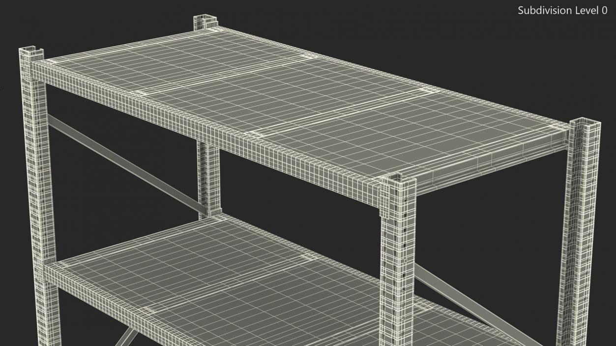 Mild Steel Industrial Storage Rack 3D model