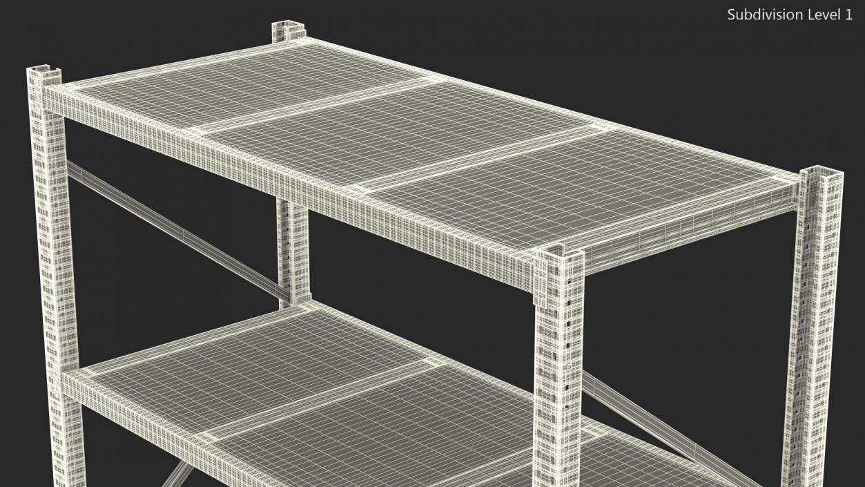 Mild Steel Industrial Storage Rack 3D model