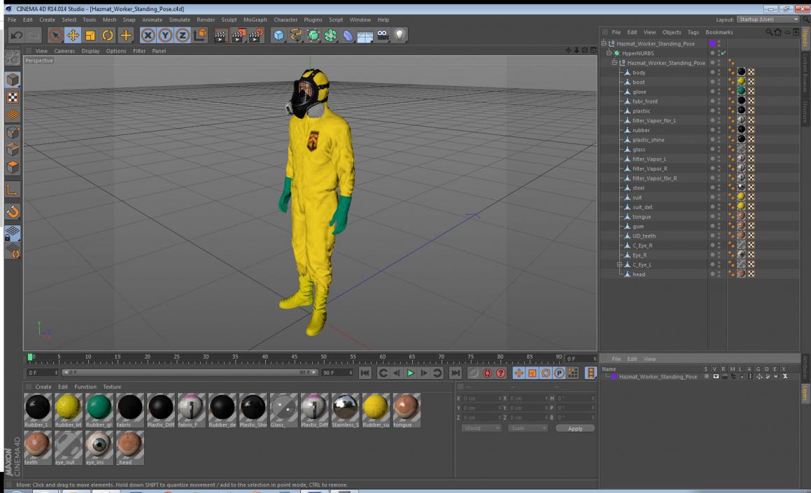 Hazmat Worker Standing Pose 3D