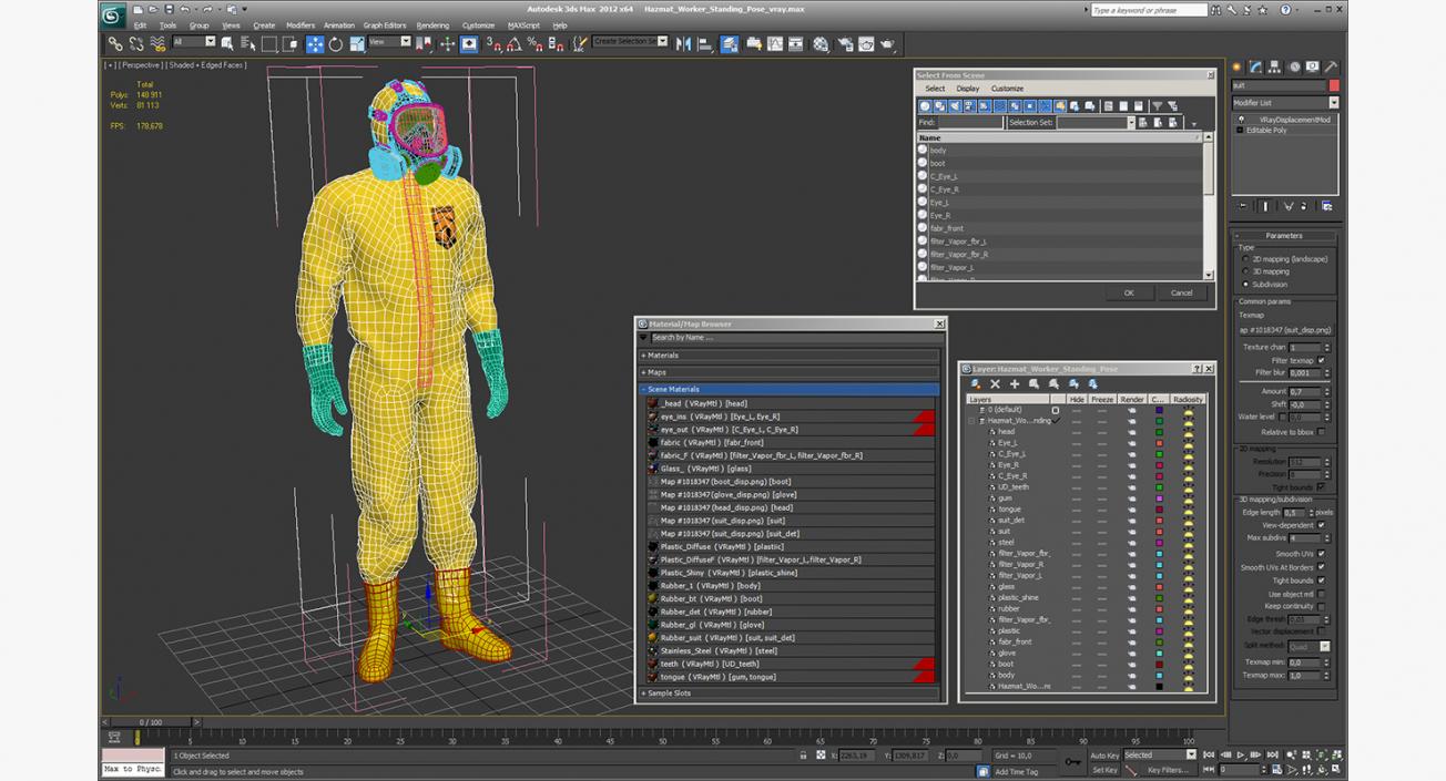 Hazmat Worker Standing Pose 3D