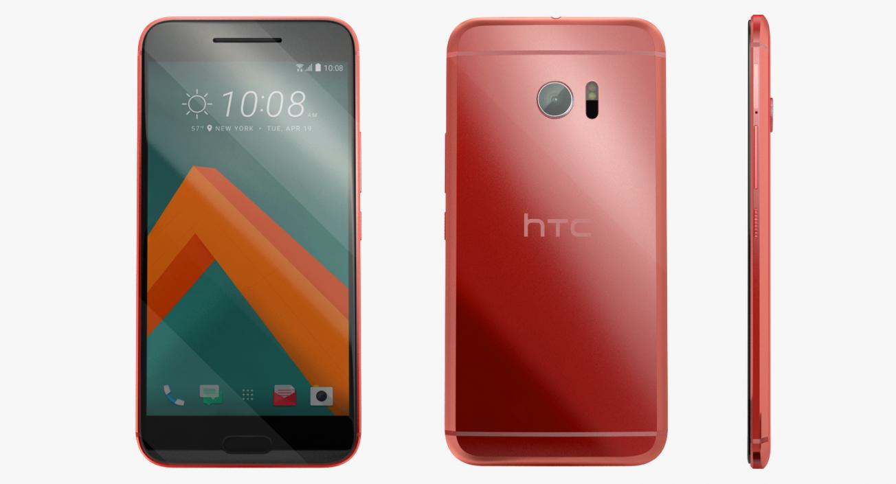 HTC 10 Camellia Red 3D model