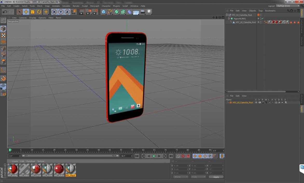 HTC 10 Camellia Red 3D model