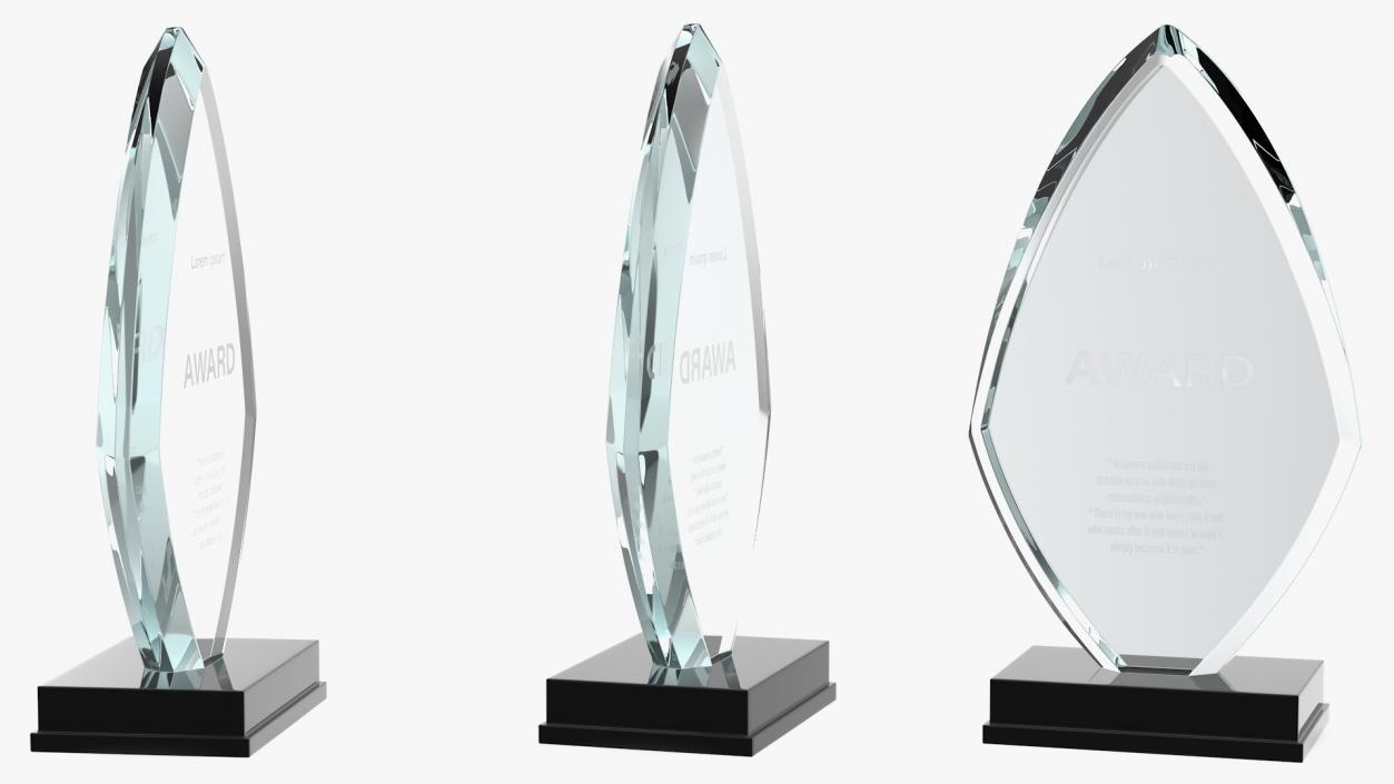 Glass Award Trophys Collection 2 3D