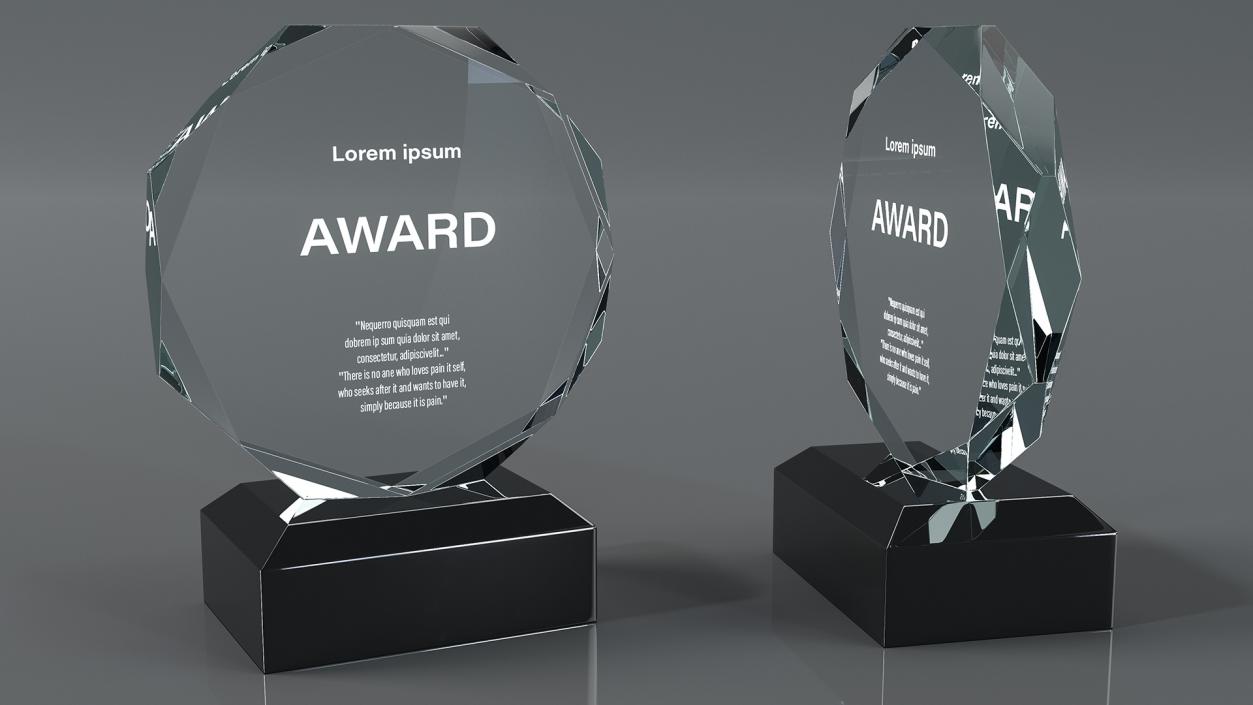 Glass Award Trophys Collection 2 3D