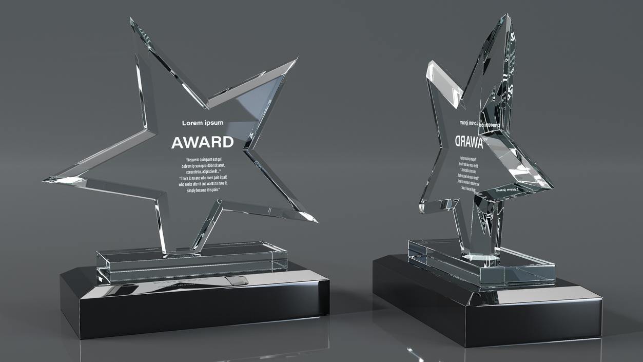 Glass Award Trophys Collection 2 3D